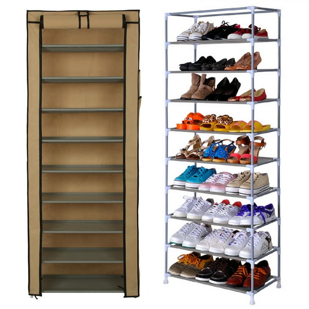 10 Tier Adjustable Shoe Storage Shoe Rack Organiser Shelf Hold Stand for 30 Pairs, Space Saving