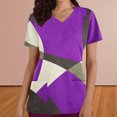 thumbnail image 1 of Soki Womens Plus Scrubs V-Neck Print Short-Sleeved Pocket Nurse Tops on Clearance, 1 of 5