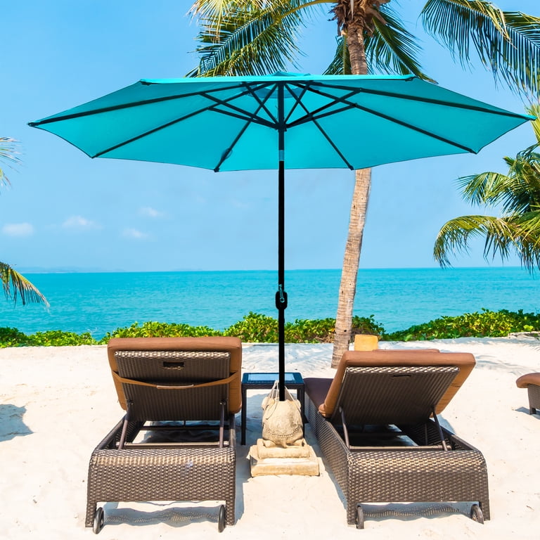 laurel canyon patio umbrella 100 lb Base 23" Heavy Duty Outdoor Stand Water and Sand Filled for Lawn, Deck, Garden, Pool, Market, Black : Buy Online at Best Price in KSA LAUREL CANYON 6.5ft Beach Umbrella
