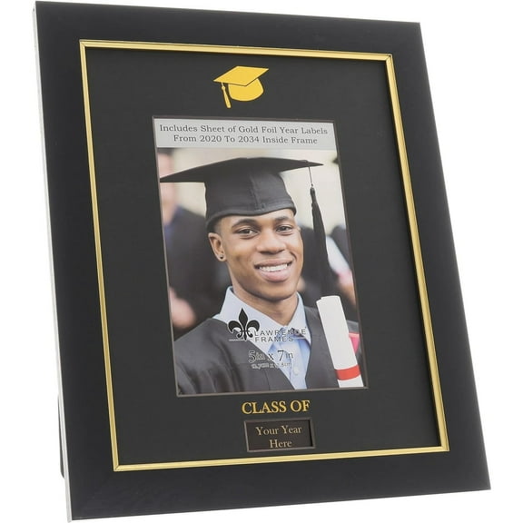 Graduation Black 5x7 Frame with Customizable Year - 5x7