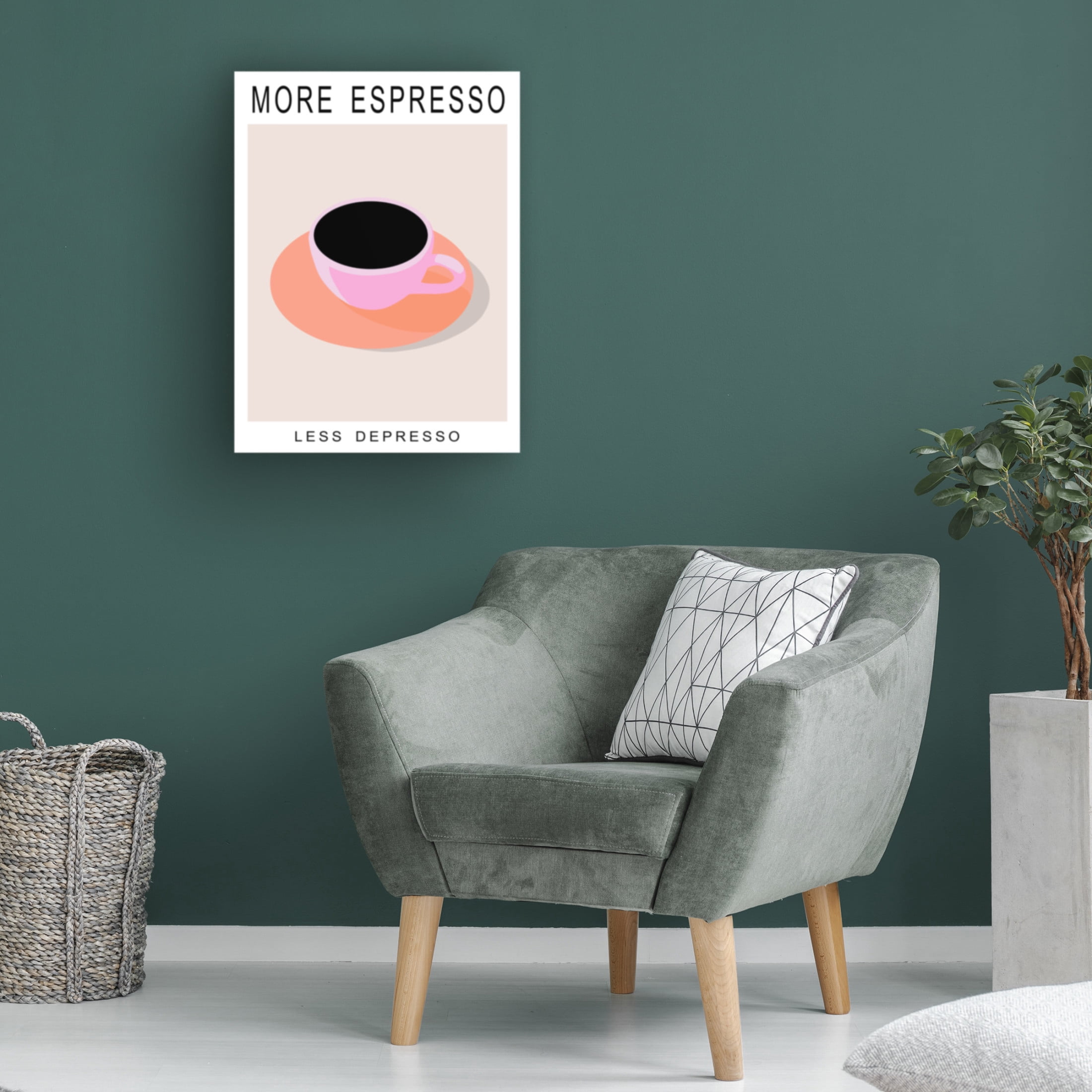 Canvas Wall Art - Bykammille 'More Espresso Less Depresso' Wall Art for Living Room, Bedroom, or Office Décor by Trademark Fine Art - 35 x 47 Inches