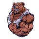 thumbnail image 1 of Parche para Decorar la Ropa Bear01 1 Parche Oso 7x6cm Café/Blanco Bordado Adhesivo para Planchar., 1 of 2