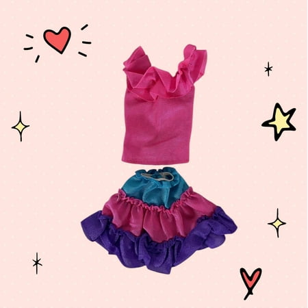 Lol Surprise doll OMG Bartz Outfit Bright Colorful Flamenca Dress Skirt Shirt Top Spanish