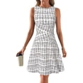 thumbnail image 2 of Women'S Casual Dresses 2025 Sleeveless Striped Mini Dress High Waisted A Line Dresses White L, 2 of 9