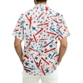 thumbnail image 6 of Hogleaql 4th Of July Hawaiian Shirts for Men 4th Of July American Flag Graphic Short Sleeve Patriotic Shirt Collared Button Trendy Beach Casual Shirts for Men Red 3XL, 6 of 6