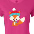 thumbnail image 4 of Inktastic Cute Fox, Fox With Hat And Scarf, Orange Fox Women's T-Shirt, 4 of 5