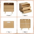 thumbnail image 2 of Nightstand with 2 Drawers, Round Corner Wood Nightstand, Bed Side Table with Charging Station, Bedroom Nightstand, Nature, 2 of 7