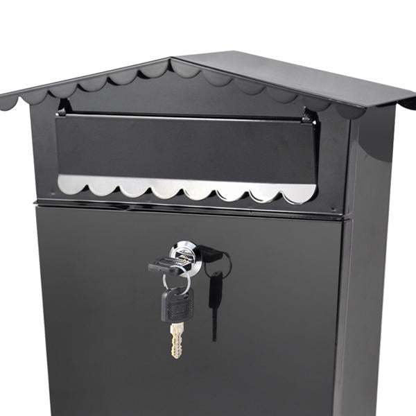 Lockable Letter Mail Post Box Outside Mailbox Letterbox Postbox Black Com - Wall Post Box Argos