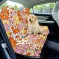 thumbnail image 2 of Drydeepin Hippie Flower Yellow Car Back Seat Cover, Rear Bench Seat Towel Cover, Non-Slip Rear Seat Cover Universal Fit for Sedans SUVs Truck Auto Interior Decor, 2 of 7