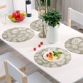 thumbnail image 6 of Ryvnso Pinecone and Leaf Round Plate Mats Dining Table Placemat Set of 4 for Holiday Decoration, 6 of 7