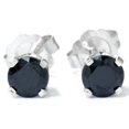 thumbnail image 1 of 1/2ct Black Spinel Studs Earrings 14K White Gold, 1 of 1