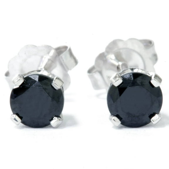 Pompeii 1/2ct Black Spinel Studs Earrings 14K White Gold (,)