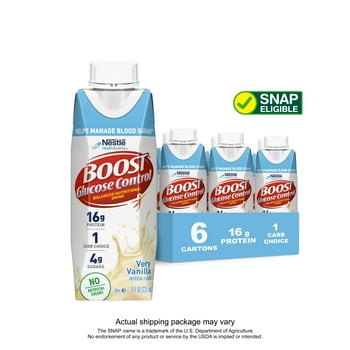BOOST Glucose Control tional Drink, Very Vanilla tional Shake, 16 g Protein, 6 - 8 fl oz Cartons