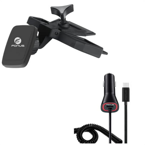 Power Type-C Quick Charger w Magnetic CD Slot Car Mount Y1N for Razer Phone 2 - RED Hydrogen One - Samsung Galaxy S9 Plus, S8  S8, active S10e S10 Plus 5G Note 9 8 A9 A50 - Sonim XP8 XP3