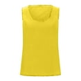 thumbnail image 6 of Fartey Women's Cotton Linen Tank Tops Fashion Raw Edge V Neck Tanks Summer Sleeveless Shirts Loose BreathableSolid Color Casual Camisoles Yellow L, 6 of 7