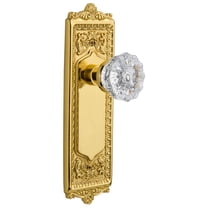 Nostalgic Warehouse Eadcry_Dp_Nk Victorian Crystal Dummy Door Knob Set - Brass