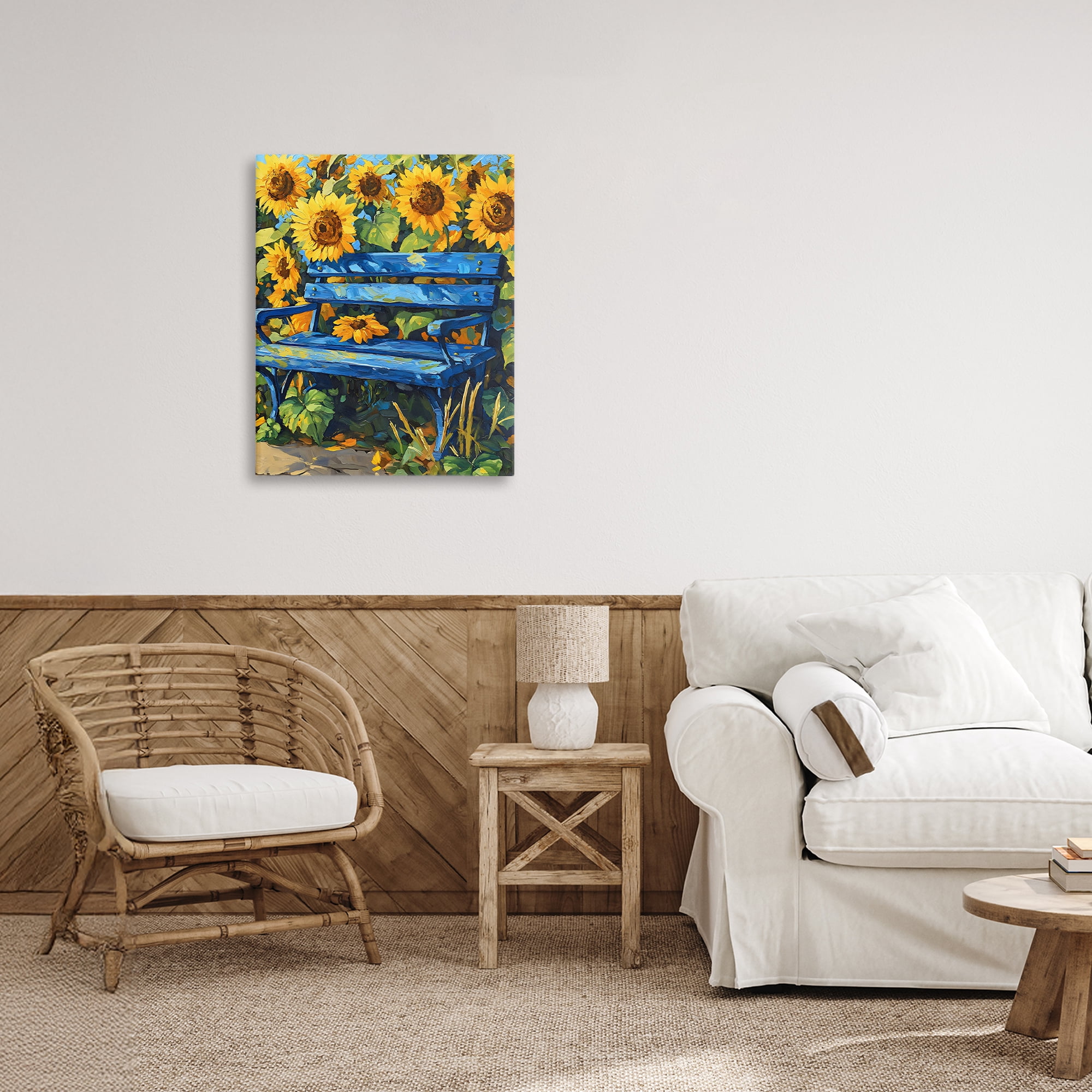 Stupell Industries Bench in Sunflower Field Canvas Wall Art, design by Creative Studio