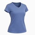 thumbnail image 2 of Playera Deportiva Wilson para Mujer Ultralight Cuello V Color Azul Talla M, 2 of 4