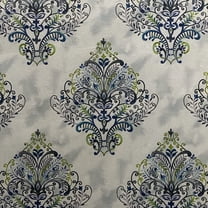Decora Furnishings Luxurious Velvet Digitally Printed Damask Fabric by The Yard, Blue