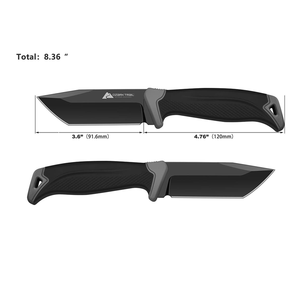 Ozark Trail 8.66 inch Fixed Blade Knife with Sheath 3.6 inch Stainless Steel Blade
