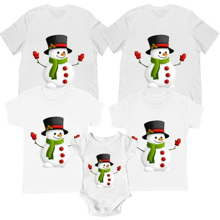 

Cute Snowman T-Shirt Family Matching Custom Vacation Shirts Personalized Shirts For Family