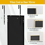 BEAUTYPEAK 48x 14 Full Length Door Mirror Hanging Wall-Mounted Mirrors, Black