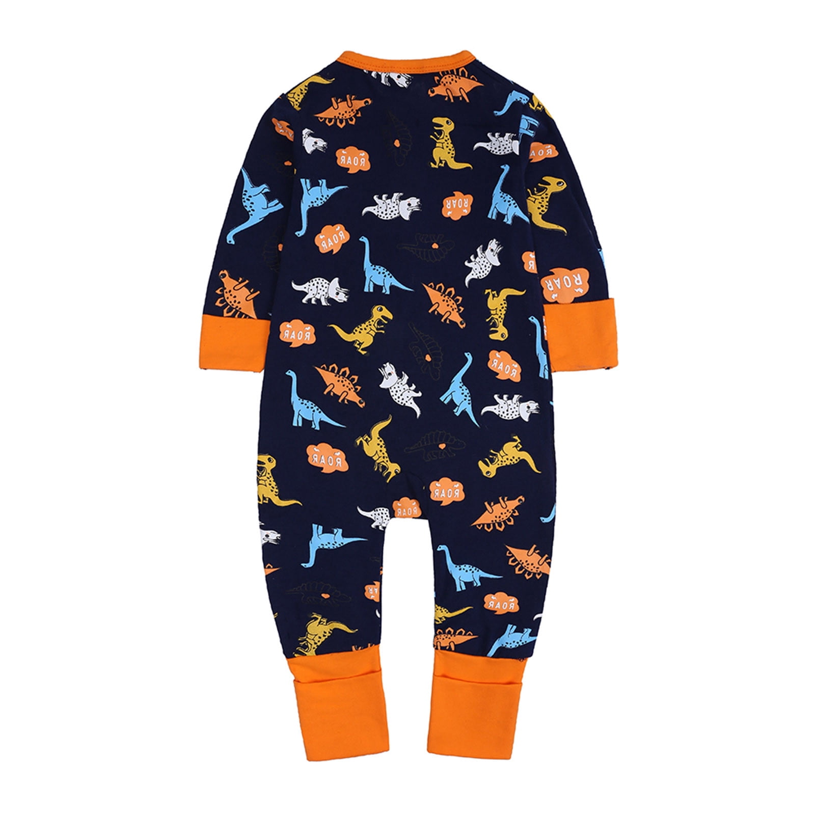 KVPLBQFD Baby Boy Jumpsuit Boys and Long Sleeve Onesies 18-24 Months Girls Baby Sleep and Play Pajamas Romper Jumpsuit Printed Cotton One-piece Romper with Zip Front Toddler Girls Clothes