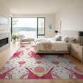 thumbnail image 3 of ODIKA 9'x12' Washable Area Rug Pencil Vintage Pink Sweetness Motif Academic School Classroom for Master Suite, California King, Under Bed, Non-Shedding, Easy Care, 3 of 7