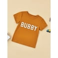 thumbnail image 3 of Toddler Summer T-Shirts, Casual Short Sleeve Letter Print Round Neck Loose Fit Tops, 3 of 9