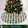 thumbnail image 6 of FMSHPON Green Red Classic Plaid Xmas Christmas Tree Skirt Stand Mat for Holiday Party Decoration Indoor Outdoor 36 inches, 6 of 6