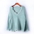 thumbnail image 1 of Suéter casual con cuello en V para mujer, suéter de punto multicolor, camisa básica, otoño e invierno, 1 of 6
