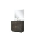 thumbnail image 6 of Abbey 36" W Brown Oak Vanity Quartz Countertop, 34" Mirror and Faucet Set, 6 of 6