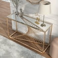 thumbnail image 6 of Furniture of America Lesto Contemporary Glass Top Console Table in Gold, 6 of 7
