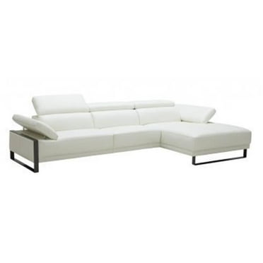 J & M Furniture 17246-LHFC 24-37.7 x 71.2 x 119.6 in. Fleurier Leather Sectional Sofa in Left Hand Facing - White
