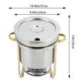 thumbnail image 2 of 11L Soup Chafer Stainless Steel Round Soup Warmer with Pot Lid and Fuel Holder in Gold, 2 of 12