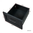 thumbnail image 6 of Computer Desk with Hutch, Wooden Executive Desk Student Computer Table Desk with Storage Shelves and Storage Drawer, L Shaped Home Office Desk Studying Writing Table for Small Space Sutdy, Black, 6 of 7