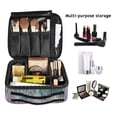 thumbnail image 2 of FORMRS Travel Makeup Bag Large Capacity Train Case Cosmetic Organizer with Adjustable Dividers, Purple Forest Scene, 2 of 8