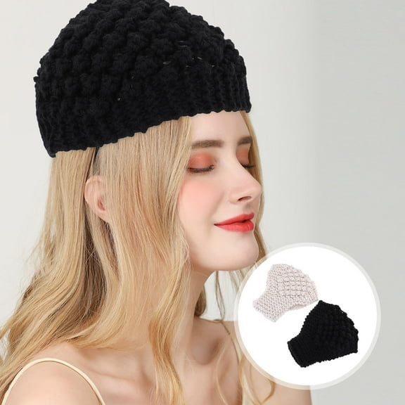 EXHUMKY Women's Cold Weather Headbands Ear Warmers, Creamy White, 2 Pack Soft and Cozy Winter Accessories