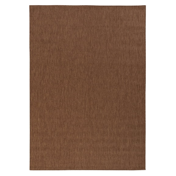 Ottomanson Jardin Solid Design 5x7 Non Shedding Indoor Area Rug, 5'3" x 6'11", Brown