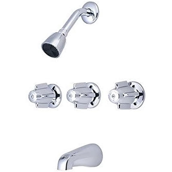 0971 Three Handle Tub & Shower Set - 11 inch Centers$$Tools & Hardware Other