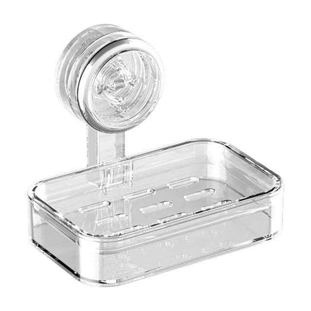 fheaev Suction Cup Soap Box Wall Mounted Punch Free Soap Storage Rack Bathroom Wall Soap Box Household