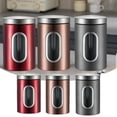 thumbnail image 2 of 2DXuixsh Kitchen Canisters Modern Airtight Flour and Sugar Containers Set Of 3 Storage Canister Container Set Food Canister Jars for Tea Sugar Flour Storage Kitchen Decor White, 2 of 9