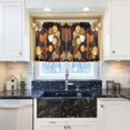 thumbnail image 5 of Yayeee Kitchen Curtains Tier Pair Light Filtering 27"x36" Rod Pocket Short Cafe Window Panel, Gold Flower, 5 of 7