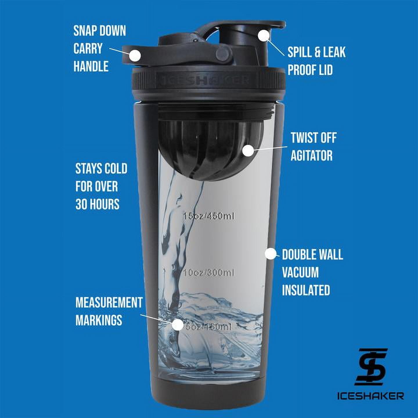 Ice Shaker 26 Oz Shaker Bottle, Stainless Steel Water Bottle and Protein  Shaker, As Seen on Shark Ta…See more Ice Shaker 26 Oz Shaker Bottle