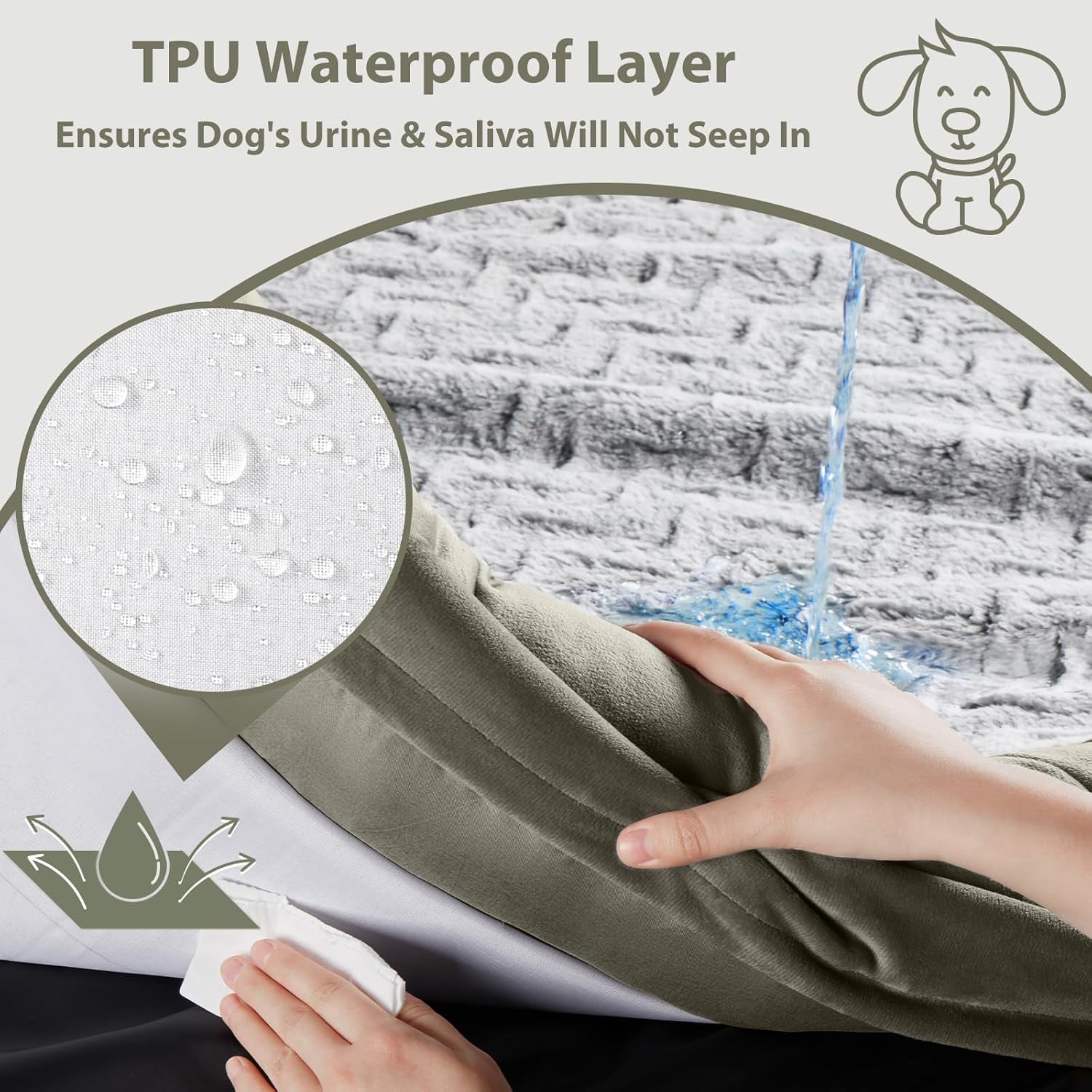 ECPXL Extra Large Dog Bed, Washable Dog Couch with Removable Waterproof Cover, Orthopedic Large Pet Sofa Bed with Bolster Sides for Sleeping
