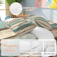 thumbnail image 3 of Farmhouse Teal Brown Duvet Cover Set, Vintage Retro Ombre Wooden Soft Duvet Cover Queen Size Bedding Set 4 Pieces, 1 Quiltcover and 2 Pillowcases with Zipper, 1 Bed Sheet for All Seasons, 3 of 9