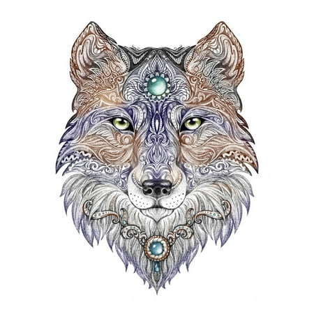 Tattoo Head Wolf Wild Beast of Prey Print Wall Art By (The Best Wall Art)