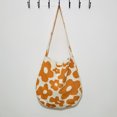 thumbnail image 2 of Bolso Hombro Btafrte Tejido Con Flores Bolso Mano Gran Capacidad Naranja, 2 of 7