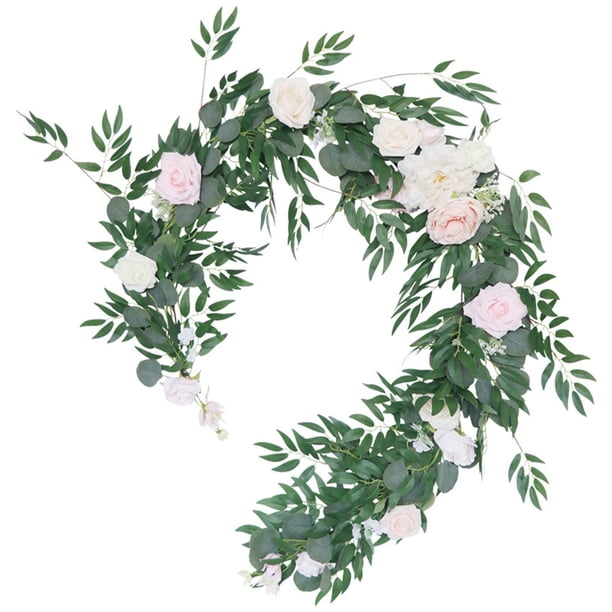 de eucalitto artificial de 6 picoración habitación de Boho Colgante de pared Flor arreglo de , rosado Sunnimix Guirnalda de eucalipto