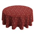 thumbnail image 4 of Red Christmas Deer Pattern Round Tablecloth 60"x60",Wrinkle Wipeable Table Cloth for Kitchen Dining Room Picnic Patio Party, 4 of 6
